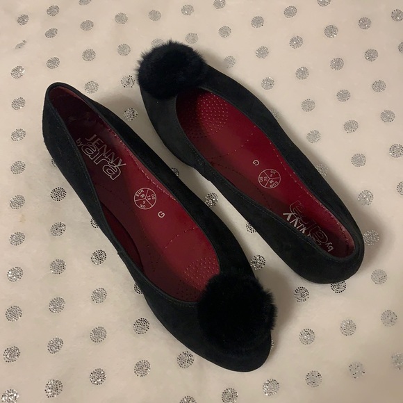 Jenny by Ara Mary Jane Flats Suede Black 7.5 - Picture 2 of 7